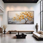 Golden Tree Textured Landscape Painting-FW010