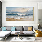 Coastal Serenity Ocean Wave Textured Canvas Wall Art