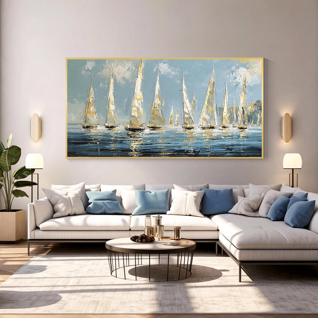 Sailing Boats Seascape Canvas Wall Art