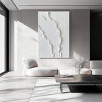 White Textured Abstract Wall Art