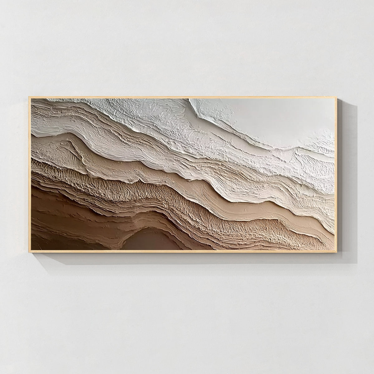 Neutral Brown and Cream Textured Abstract Wall Art