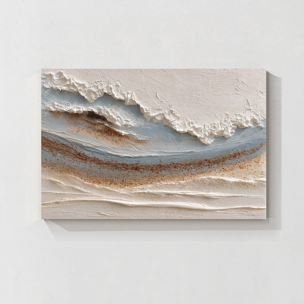 Textured Abstract Ocean Wave Wall Art