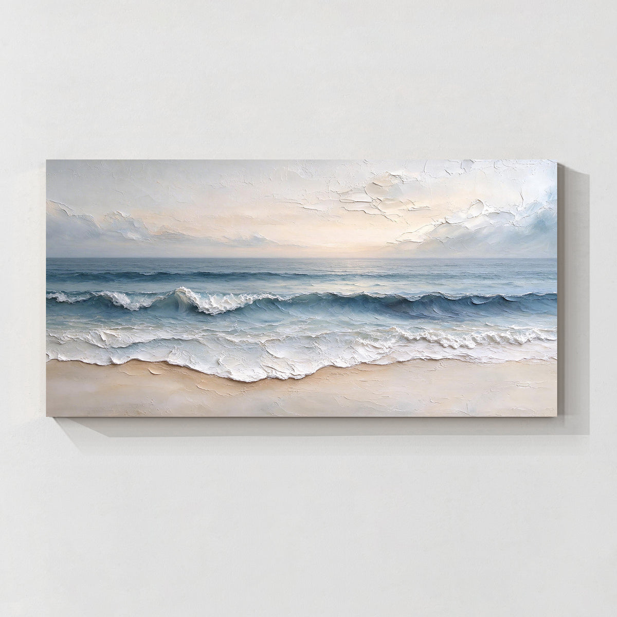 Ocean Waves Textured Canvas Wall Art