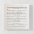 White Abstract Grid Textured Canvas Wall Art