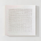 White Abstract Grid Textured Canvas Wall Art
