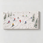 Abstract Skiing Textured Oil Painting_SW01