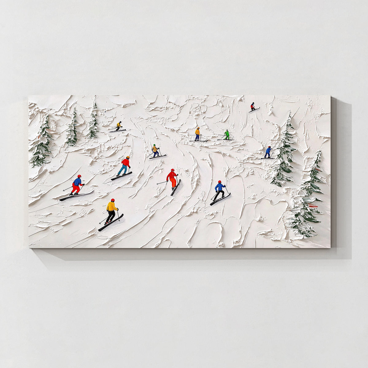 Abstract Skiing Textured Oil Painting_SW01