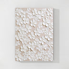 3D White Floral Textured Wall Art
