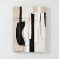 Modern Black Beige Abstract Geometric Wall Art