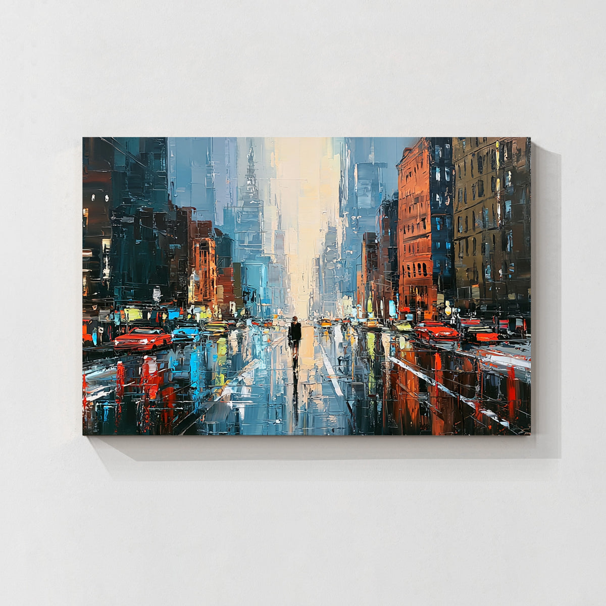 Modern City Street Canvas Wall Art