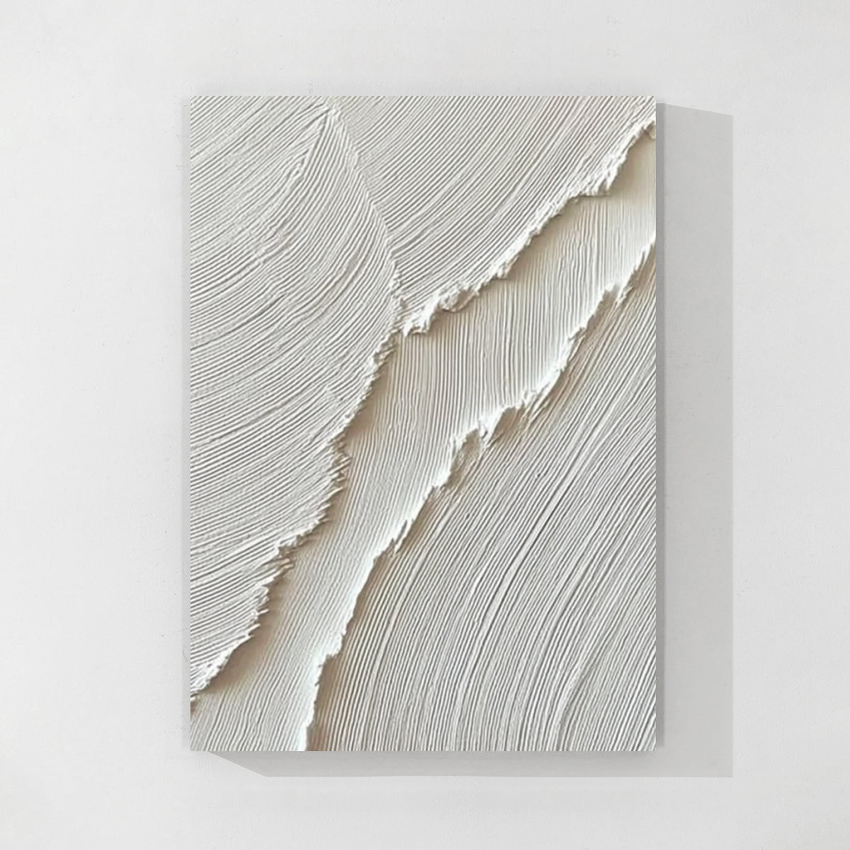 White Textured Abstract Wall Art