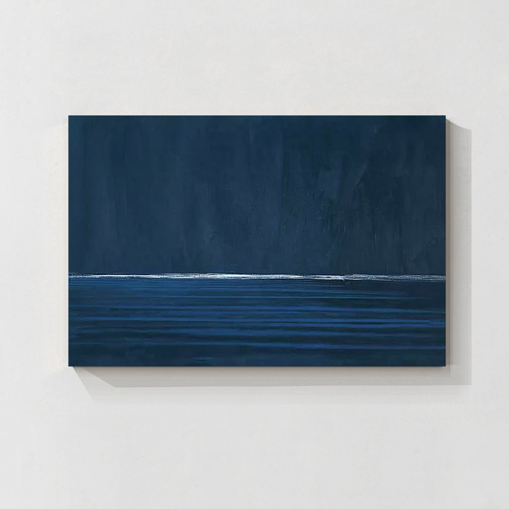 Deep Blue Abstract Ocean Oil Painting