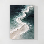 Dark Green Abstract Fluid Textured Canvas Wall Art