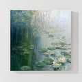 Green Water Lilies Textured Painting FW09