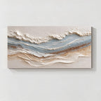 White Abstract Textured Canvas Wall Art
