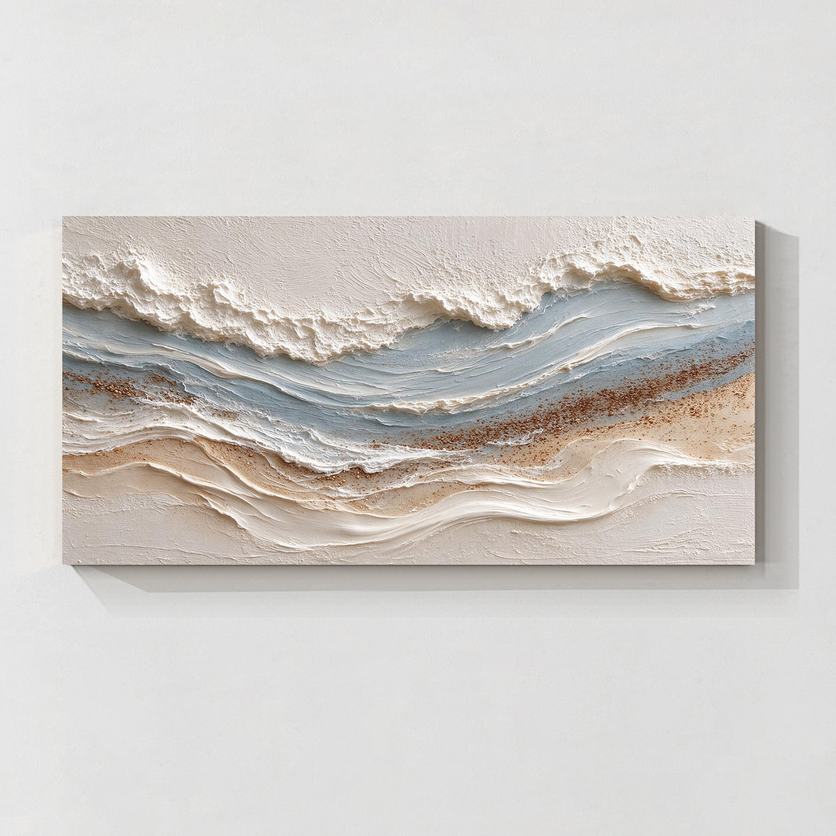 White Abstract Textured Canvas Wall Art
