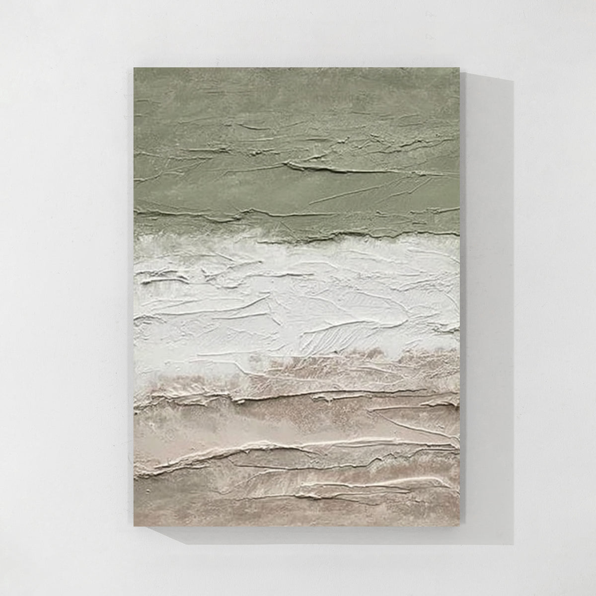 Sage Green Textured Abstract Wall Art