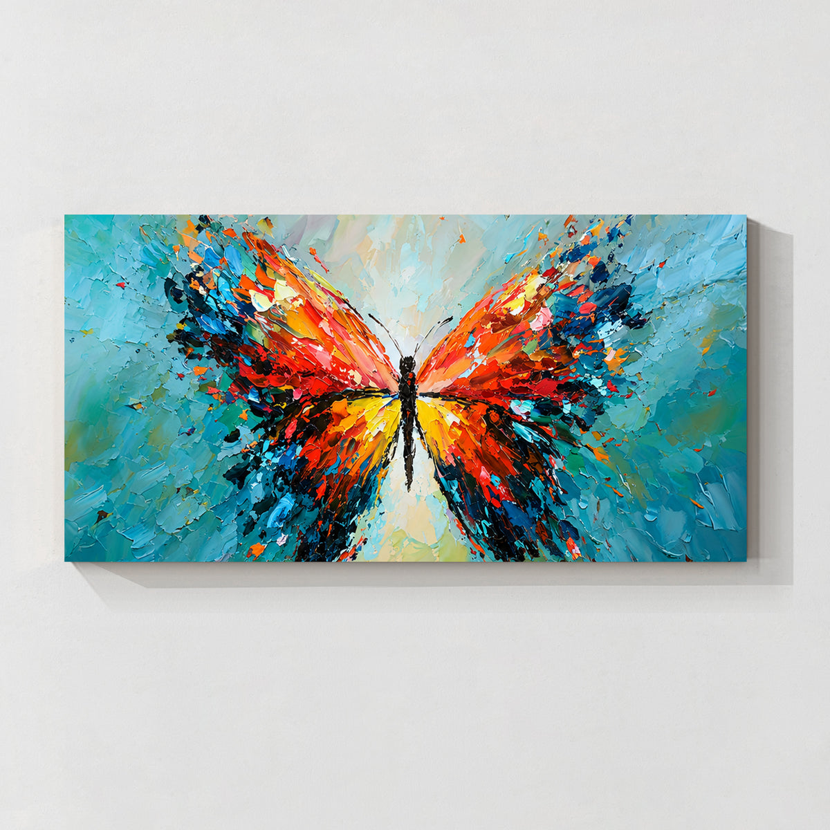 Vibrant Butterfly Abstract Oil Painting