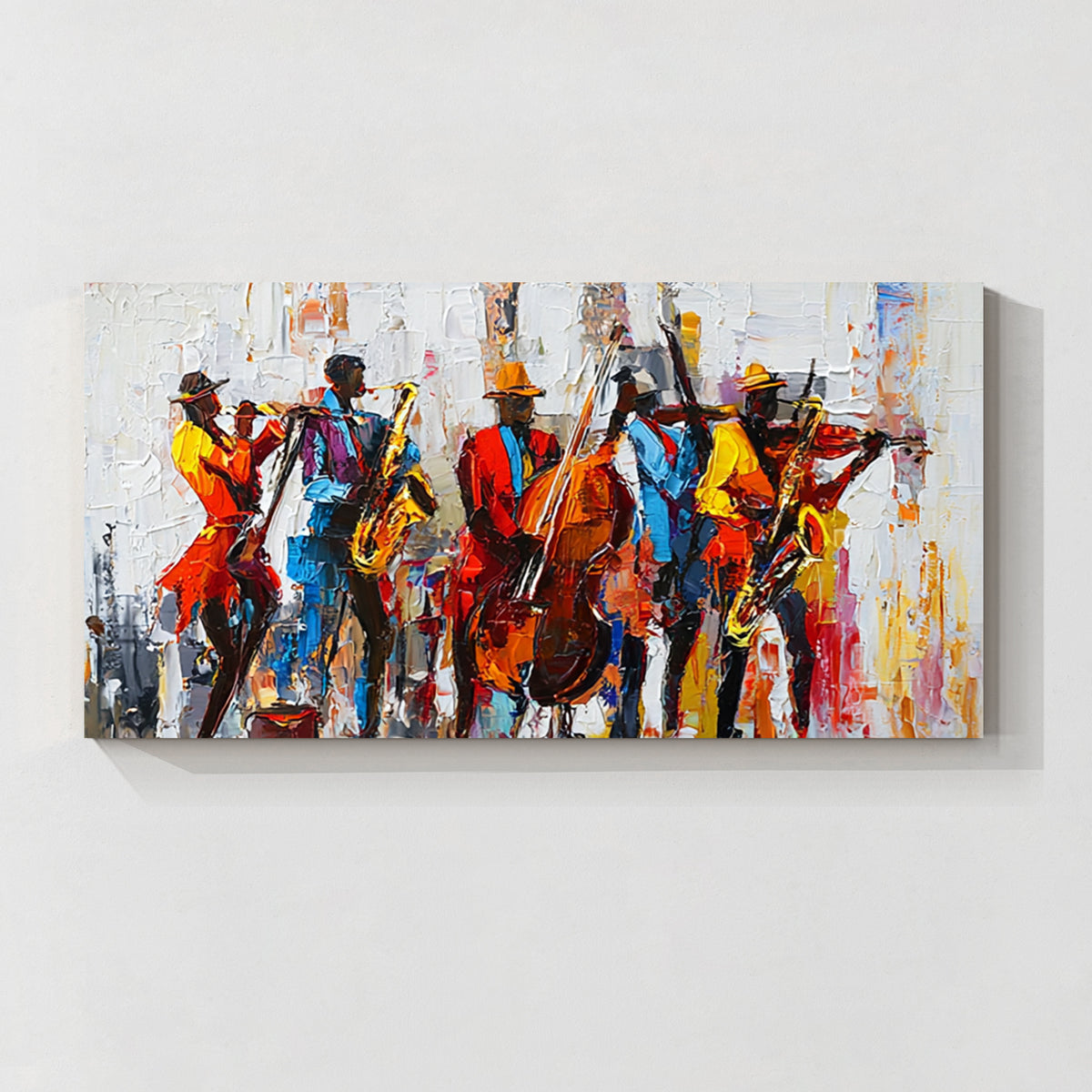 Abstract Jazz Band Textured Canvas Wall Art