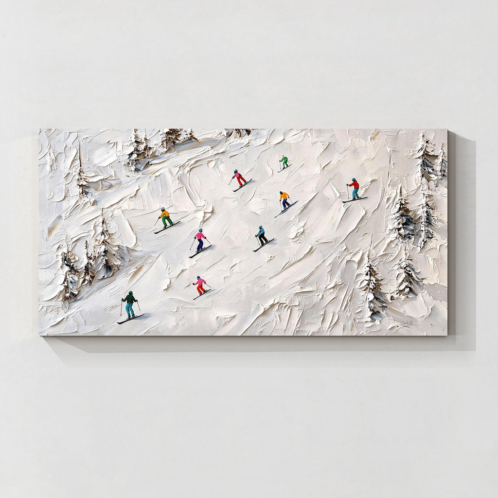 Abstract Skiing Textured Oil Painting_SW02