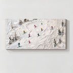 Abstract Skiing Textured Oil Painting_SW02