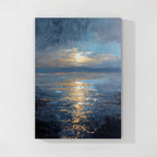 Blauer Ozean-Sonnenuntergang-Wandkunst