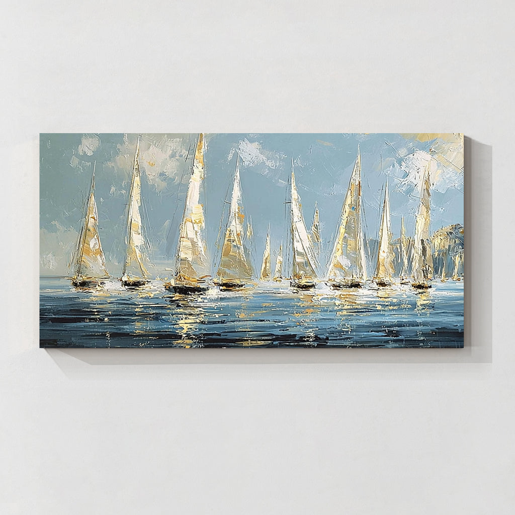 Sailing Boats Seascape Canvas Wall Art