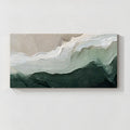 Green and White Textured Abstract Wall Art