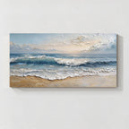 Coastal Serenity Ocean Wave Textured Canvas Wall Art