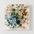 Colorful textured abstract canvas wall art with layered brush strokes