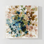 Colorful textured abstract canvas wall art with layered brush strokes