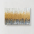 Gold textured abstract wall art painting with layered vertical patterns and modern neutral tones for home decor