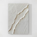 Minimal white textured abstract wall art with raised plaster texture and modern neutral design