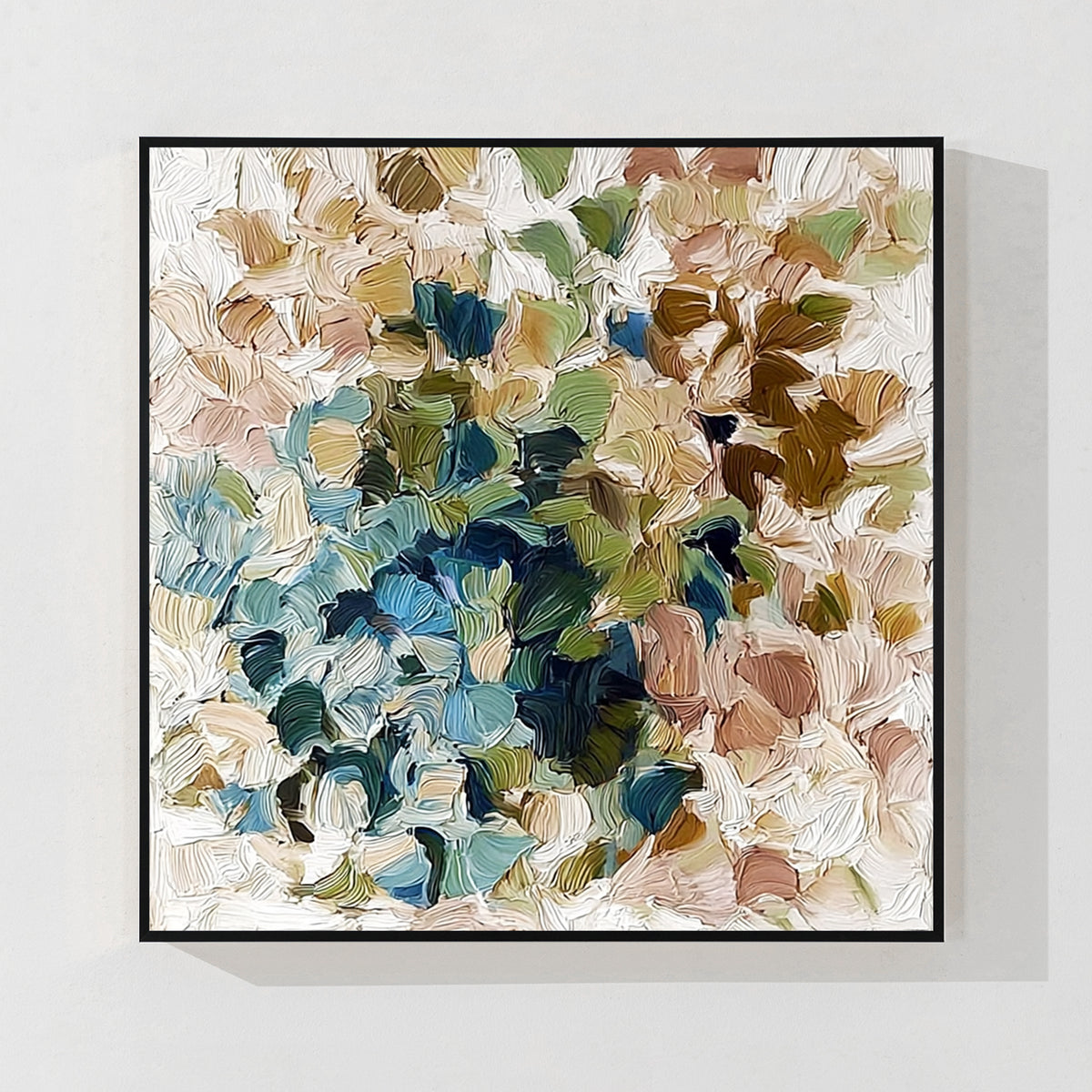 Modern colorful textured abstract canvas wall art with raised brush stroke texture