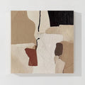 Modern neutral textured abstract canvas wall art with layered shapes and minimalist design