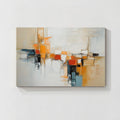 Neutral orange geometric abstract wall art with modern textured painting design for contemporary home decor