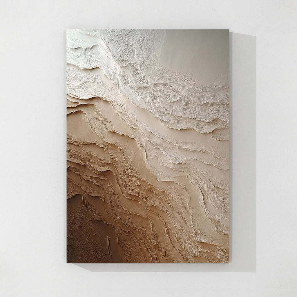 Beige textured abstract wall art canvas painting for modern home decor